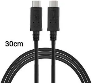 CHENYANG 30cm USB-C USB 3.1 Type C Male Connector to Male Data Cable for Tablet & Phone & Macbook & Hard Disk Drive UC-198-BK-0.3M