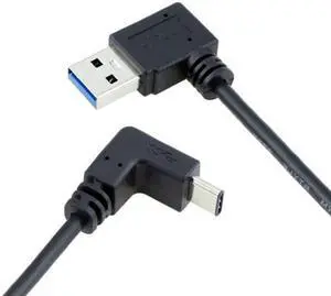 CHENYANG USB 3.1 USB-C Up & Down Angled to 90 Degree Left Angled A Male Data Cable for Macbook & Tablet & Phone UC-298-LE