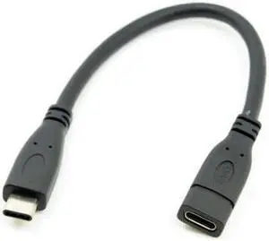 CHENYANG USB-C USB 3.1 Type C Male to Female Extension Data Cable for 12 inch Macbook Tablet & Cell Phone UC-363-BK