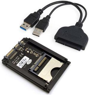 Jimier SATA 22Pin to USB 3.0 to CFast Card adapter 2.5 inch Hard Disk Case SSD HDD CFast Card Reader for PC Laptop U3-067/SA-169