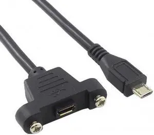 CHENYANG Micro USB 5Pin Male to Female Extension Panel Mount Type Cable with Screws 50cm CHENYANG Micro USB 5Pin Male to Female Extension Panel Mount Type Cable with Screws 50cm