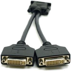 Jimier DMS-59 Male to Dual DVI 24+5 Female Female Splitter Extension Cable for Graphics Cards & Monitor DV-033-BK