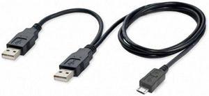 CHENYANG USB 2.0 two Male to Micro USB 5P Male Y Cable 80cm for external Hard Disk Drive