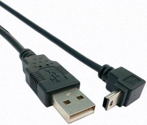 CHENYANG Down Angled 90 degree Mini USB 2.0 B type 5Pin Male to USB male data cable 0.5m