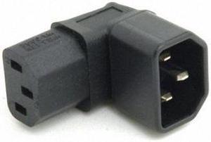 CHENYANG  IEC Male C14 to Down Right Angled 90 Degree IEC Female C13 Power Extension Adapter