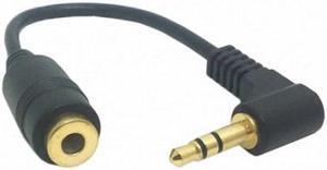 Jimier 90 degree right angled 3.5mm 3poles Audio Stereo Male to Female Extension Cable 10cm Black RC-045