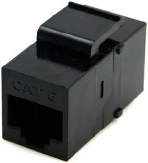 Jimier UTP CAT6 Keystone Coupler RJ45 Female to Female UTP CAT6 Keystone inline Coupler Black UT-007