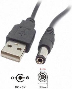 CHENYANG USB 2.0 A TYPE MALE TO 5.5mm DC power Plug Barrel Connector 5v cable 80cm