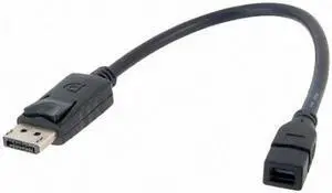 CY DP DisplayPort Male to Mini DP DisplayPort Female Cable 20cm for Displays HDTV Monitor DP-048-BK