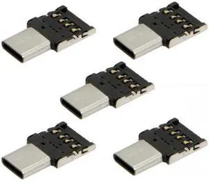Chenyang 5pcs Ultra Mini Type-C USB-C to USB 2.0 OTG Adapter for Cell Phone Tablet & USB Cable & Flash Disk