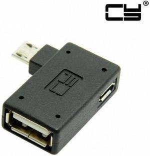 CHENYANG 90 Degree Left Angled Micro USB 2.0 OTG Host Adapter with USB Power for Galaxy S3 S4 S5 Note2 Note3 Cell Phone & Tablet