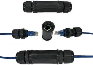 Jimier Locking Waterproof CAT6 RJ45 Female to Female Lan Ethernet Network Extension Adapter Coupler UT-012