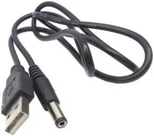 Jimier USB 2.0 A TYPE MALE TO 5.5mm DC power Plug Barrel Connector 5v cable 80cm U2-184-BK