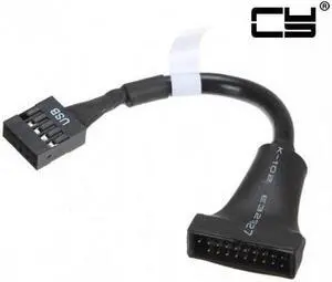 CHENYANG USB 2.0 9Pin Housing male to Motherboard USB 3.0 20pin Header Female cable 0.1m