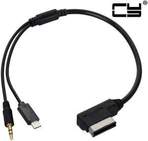 CHENYANG Media In AMI MDI to Stereo 3.5mm Audio & USB-C Aux Adapter Cable For Car VW AUDI 2014 A4 A6 Q5 Q7