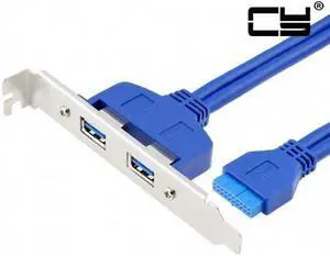 CHENYANG Internal 2Pin USB 3.0 Female Mount panel  to Motherboard 20pin cable with PCI bracket