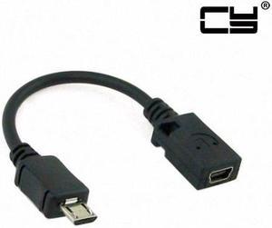 CHENYANG Micro USB 5pin Male to Mini USB 5pin Female data charge cable 10cm