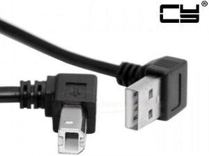 CHENYANG Down Angled USB 2.0 A Male to B Male Up Angled 90 Degree Printer Scanner HDD Cable 35cm