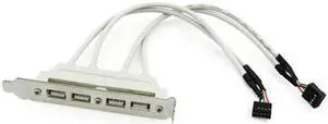 Jimier PCI 4 PORTS USB 2.0 Female Screw to Motherboard 9p header cable with bracket U2-144