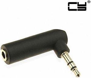 CHENYANG 90 degree right angled 3.5mm 3poles Audio Stereo Male to Female Extension Adapter Black