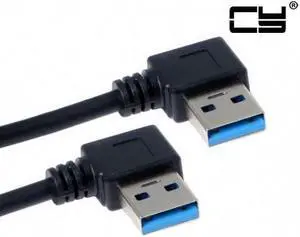 Chenyang USB 3.0 Type-A 90 Degree Right Angled to Right Angled Data Cable for Hard Disk Computer