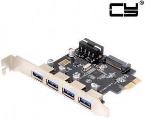 Chenyang 4 Ports PCI-E to USB 3.0 HUB PCI Express Expansion Card Adapter 5Gbps for Motherboard