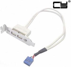 CHENYANG Low Profile 9.5mm Height USB 2.0 Female Back panel to Motherboard 9pin cable with PCI bracket 40cm