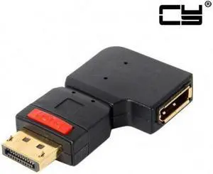 Chenyang Left Angled 90 Degree DisplayPort Male to Female Extension Adapter Standard DP