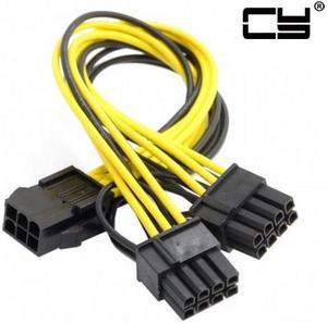 Chenyang PCI-E PCI Express ATX 6Pin Male to Dual 8Pin & 6Pin Female Video Card Extension Splitter Power Cable