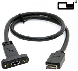 CHENYANG USB 3.1 Front Panel Header to USB-C Type-C Female Extension Cable 40cm with Panel Mount Screw