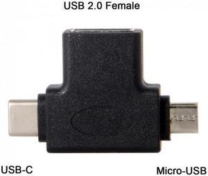 Chenyang USB 3.1 Type-C & Micro USB Combo to USB 2.0 A Female OTG Data Host Adapter