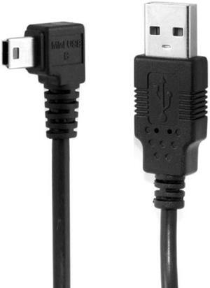 CY Mini USB B Type 5pin Male Left Angled 90 Degree to USB 2.0 Male Data Cable with Ferrite 3.0m