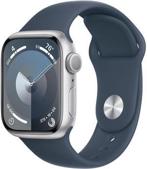 Apple Watch Series 9 45mm (GPS) Aluminum Silver Case with Blue Sport Band S/M (Grade A)