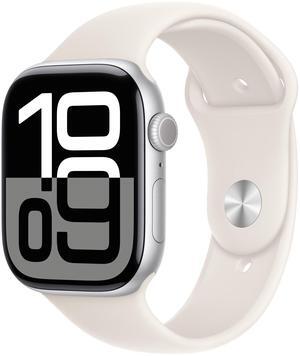 Apple Watch Series 10 46mm (GPS + Cellular) Aluminum Silver Case with Starlight Sport Band M/L - Grade A