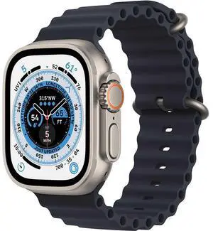 Apple Watch Ultra 49mm (GPS + Cellular) Titanium Case with Midnight Ocean Band - Grade B+