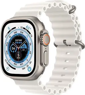 Apple Watch Ultra 1st Gen 49mm (GPS + Cellular) Titanium Case with White Ocean Band - Grade A+
