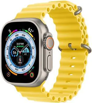 Apple Watch Ultra 1st Gen 49mm (GPS + Cellular) Titanium Case with Yellow Ocean Band - Grade A+