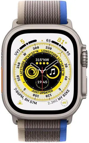 Apple Watch Ultra 49mm Titanium (GPS + Cellular) Blue/Gray Trail Loop Band, Large (Grade B+)