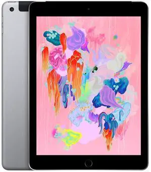 Apple iPad 6 (6th Gen) 2018 - 128GB - Space Gray - Wi-Fi + Cellular - 9.7 Inch (Grade B+)