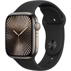 Apple Watch Series 10 46mm (GPS + Cellular) Natural Titanium with Medium/Large Black Sport Band (Grade B+) Apple Watch Series 10 46mm (GPS + Cellular) Natural Titanium with Medium/Large Black Sport Band (Grade B+)