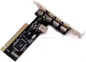 2.0 4 Port 480Mbps High Speed VIA HUB PCI Controller Card Adapter PCI Cards for Vista Windows ME XP 2000 98 SE hot sale