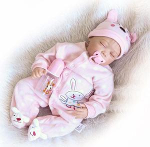 22"Handmade Lifelike Baby Girl Doll Silicone Vinyl Reborn Newborn Dolls