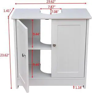 New Sink Storage Bathroom Vanity Cabinet Space Saver Organizer White