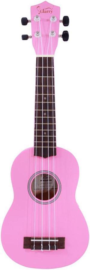 21" Pink Soprano Ukulele Guitar Basswood 12 Frets Hawaiian Instrument w/ Bag