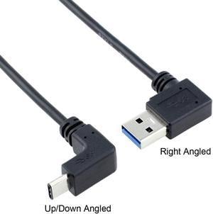 USB 3.1 USB-C Up & Down Angled to 90 Degree Right Angled A Male Data Cable