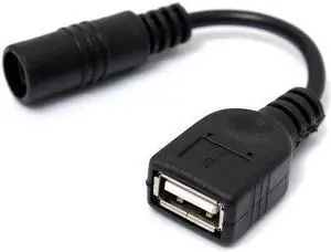 5V USB Female to DC Power Jack 5.5 2.1mm Charge Adpter Cable for Phone & Tablet