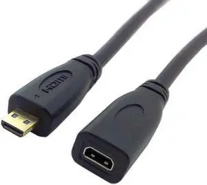 HDMI 1.4 D type Micro HDMI Male to Micro HDMI Female M/F Extension Cable 30cm