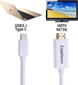 CableDeconn USB 3.1 Type C to HDMI 4K HDTV Adapter Cable for Laptop 1.8m