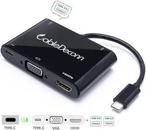 USB C 3.1 to 3.0 HUB+ HDMI VGA Type C Female Charger Adapter for Apple Macbook