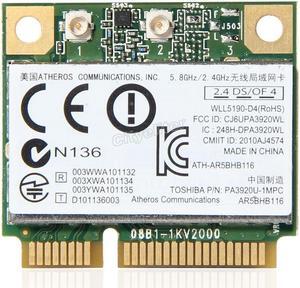 ATHEROS AR5BHB116 AR9382 Dual band 300M WIRELESS-N Laptop WIFI MINI PCI-e Card